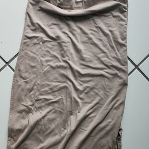 Sleeveless Taupe Midi Skirt